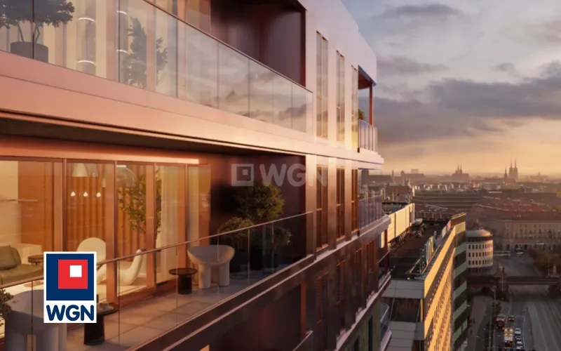 Mieszkanie na  sprzedaż Wrocław - Stylowy apartament premium 2-pokojowy z tarasem i loggią - 72,80 m2 - 15 piętro - Prestiżowa inwestycja w centrum Wrocławia.